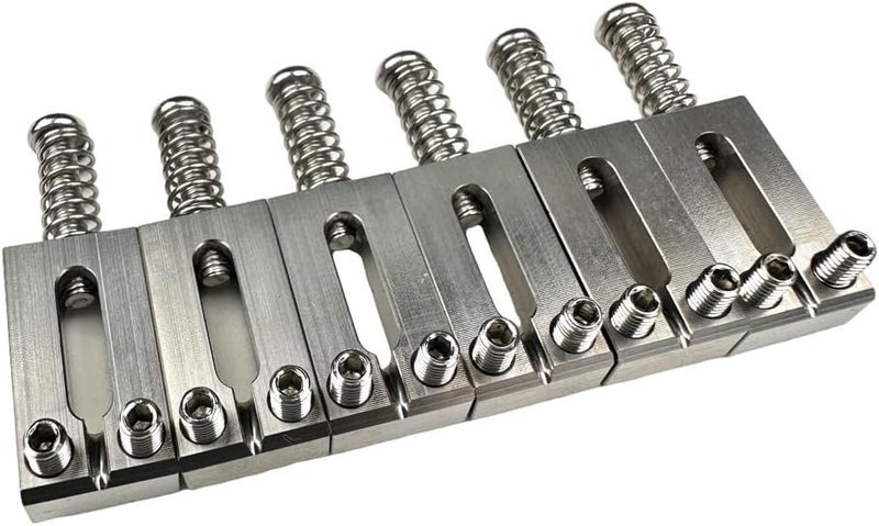 Kaynes 6PCS Guitar Bridge Saddles – Titanium Alloy Tremolo Bridges Saddle for Fender Telecaster Tele Stratocaster Strat ST TL Style Electric Guitar Replacement (10.5MM) - Image 1